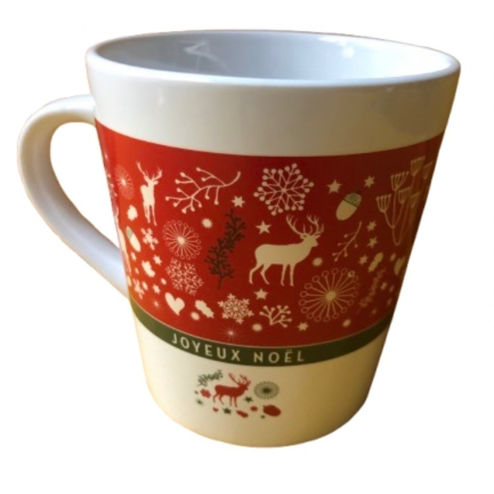 Festive Red Christmas Reindeer Collectible Mug